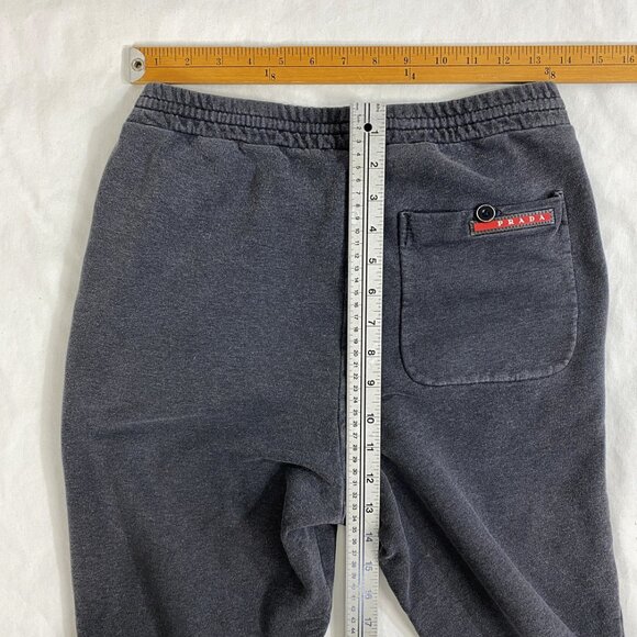 Prada Cotton Jogger Sweatpants Athleisure Lounge Charcoal Grey - Picture 6 of 8